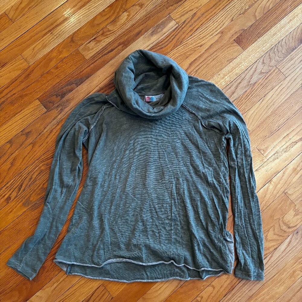 Free People Beach Cowl Shirt - Size Medium, Green